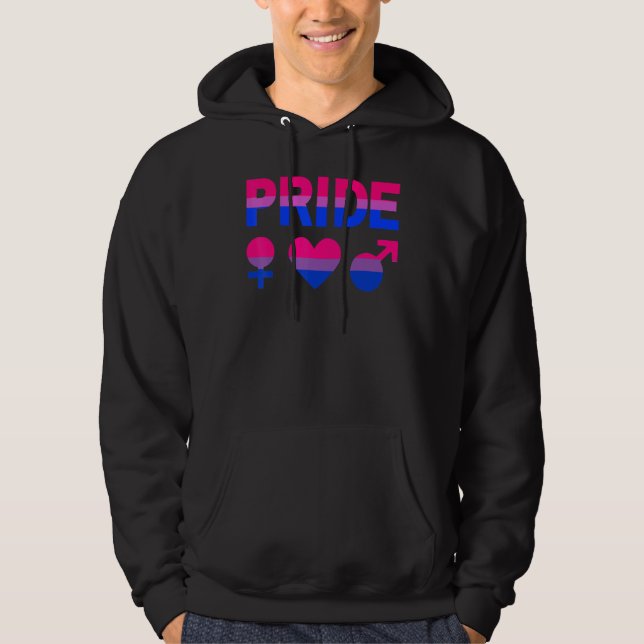 Bisexual Pride Lgbtqia Kärlek Support Bi Manar Kvi Hoodie (Framsida)