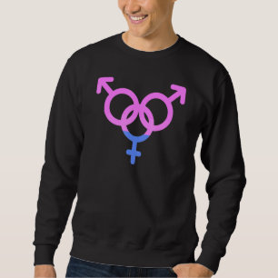 Bisexual Pride Lgbtqia Kärlek Support Bi Manar Kvi Lång Ärmad Tröja