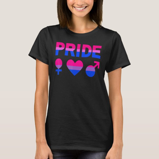 Bisexual Pride Lgbtqia Kärlek Support Bi Manar Kvi T Shirt (Framsida)