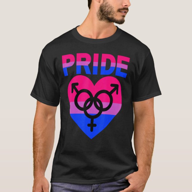 Bisexual Pride Lgbtqia Kärlek Support Bi Manar Kvi T Shirt (Framsida)