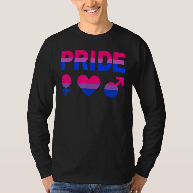 Bisexual Pride Lgbtqia Kärlek Support Bi Manar Kvi T Shirt (Framsida)