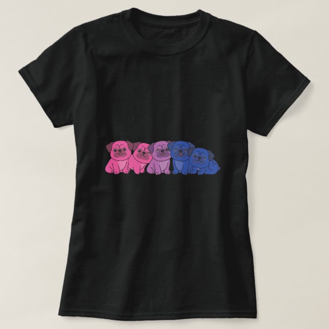 Bisexual Pride Month Lgbtq Bi Pug T Shirt (Design framsida)