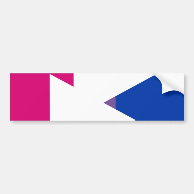 Bisexual Pride och Symbol-Flagga - Bildekal (Framsidan)