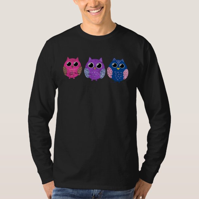 Bisexual Pride Owl Bi LGBTQ  1 T Shirt (Framsida)
