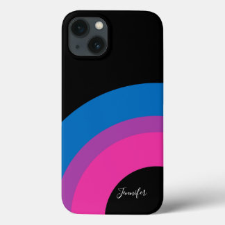 Bisexual Pride Rainbow Flagga Personlig Black