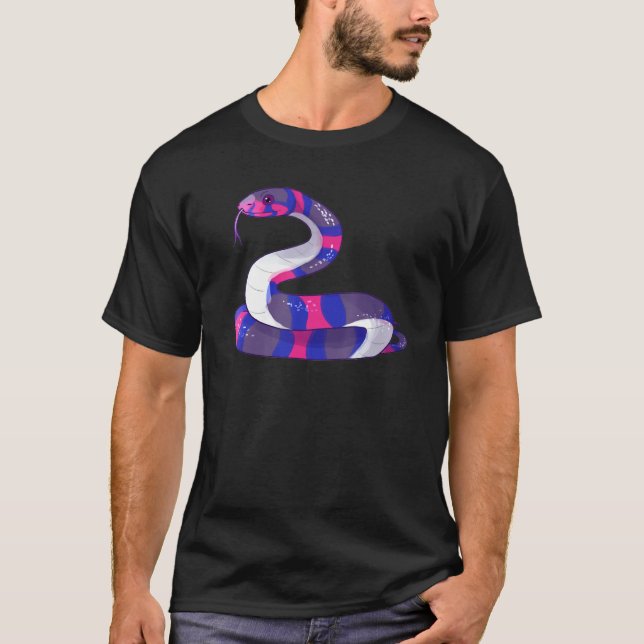 Bisexual Pride Snake Lgbt Bisexual Flag Snakes Rep T Shirt (Framsida)