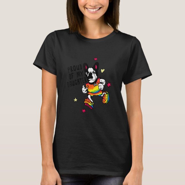 Bisexual Pride stolt över min dotter Mamma & Pappa T Shirt (Framsida)
