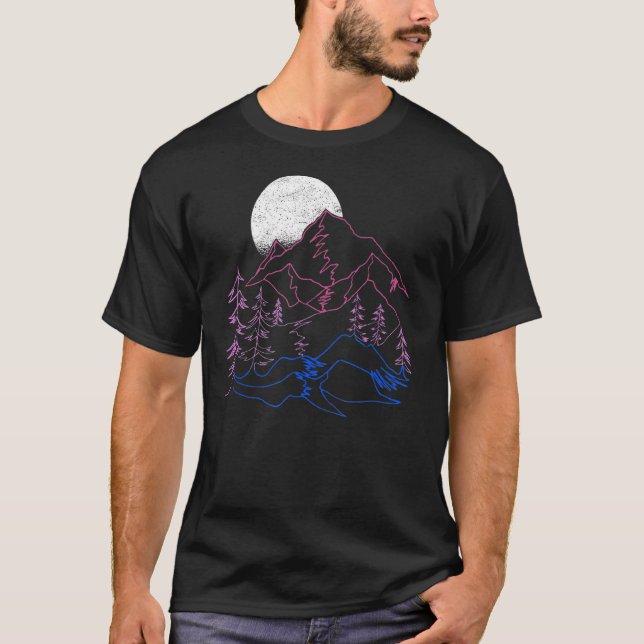Bisexual Pride subtle Bi Pride liggande HBT Moun T Shirt (Framsida)