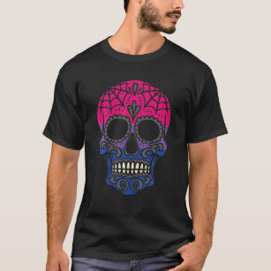 Bisexual Pride Sugar Skull Mexikansk bisexualitet  T Shirt