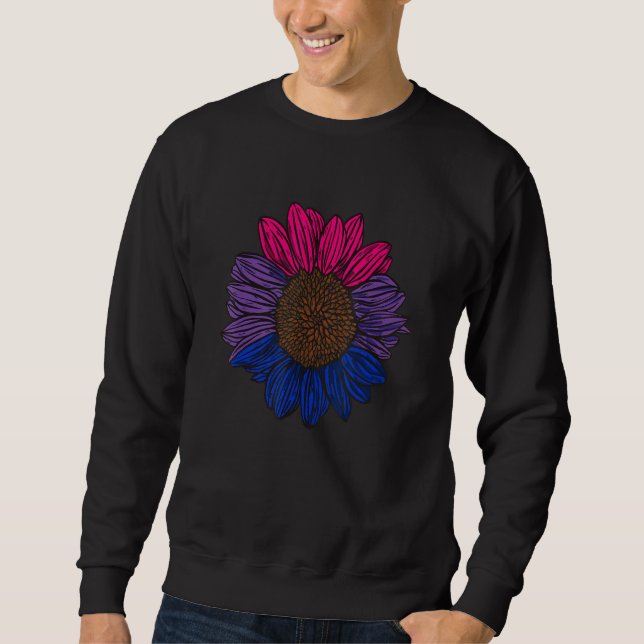 Bisexual Pride Sunflower LGBT Bi Pride Bisexual Fl Lång Ärmad Tröja (Framsida)