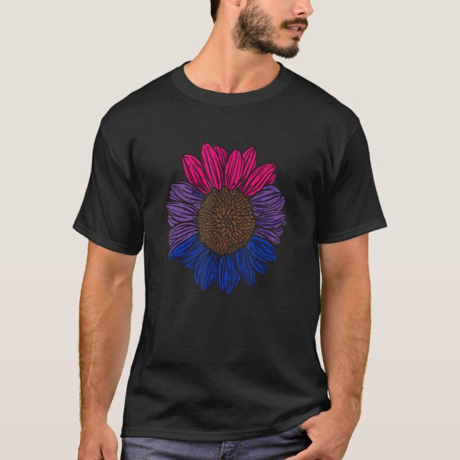 Bisexual Pride Sunflower LGBT Bi Pride Bisexual Fl T Shirt (Framsida)