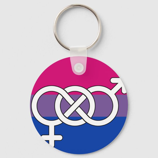Bisexual Pride Symbol Flagga Nyckelring (Framsida)