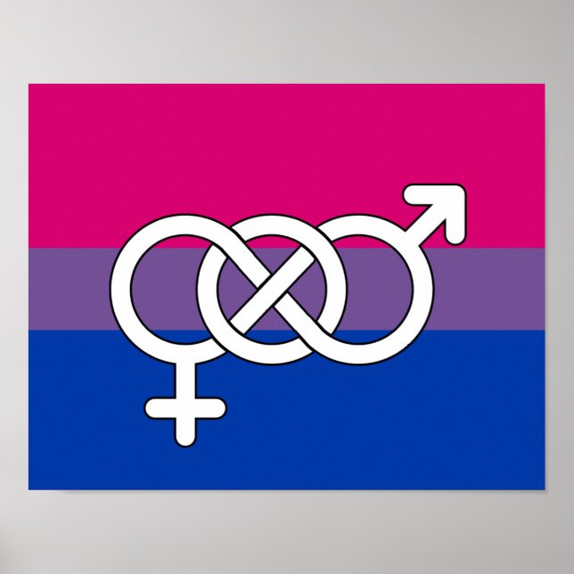 Bisexual Pride Symbol Flagga Poster (Framsidan)