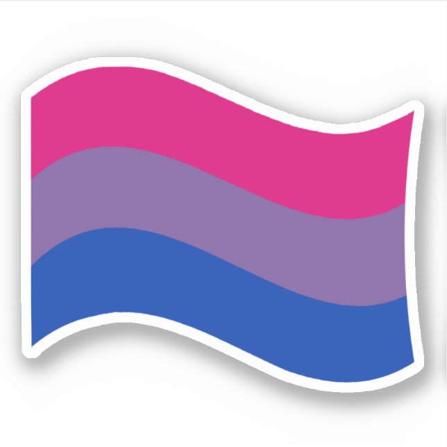 Bisexual-Pridet Vågigt Flagga Klistermärken (Framsida)