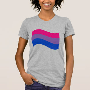 Bisexual-Pridet Vågigt Flagga T Shirt
