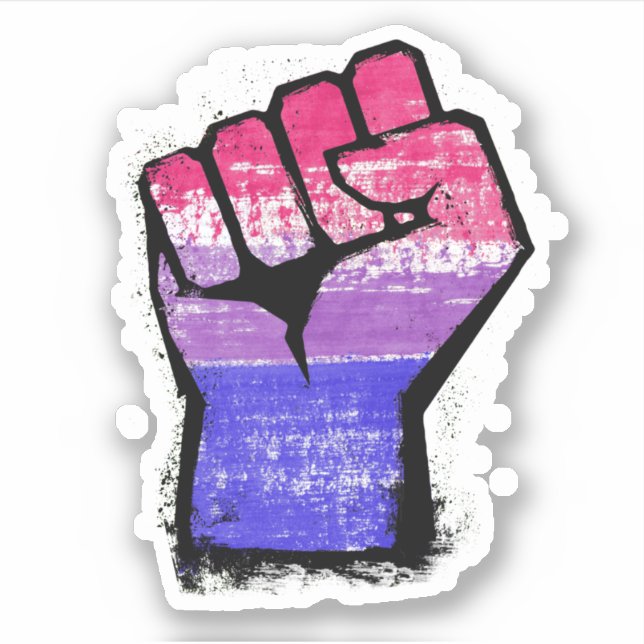 Bisexual Protest Fist Klistermärken (Framsida)