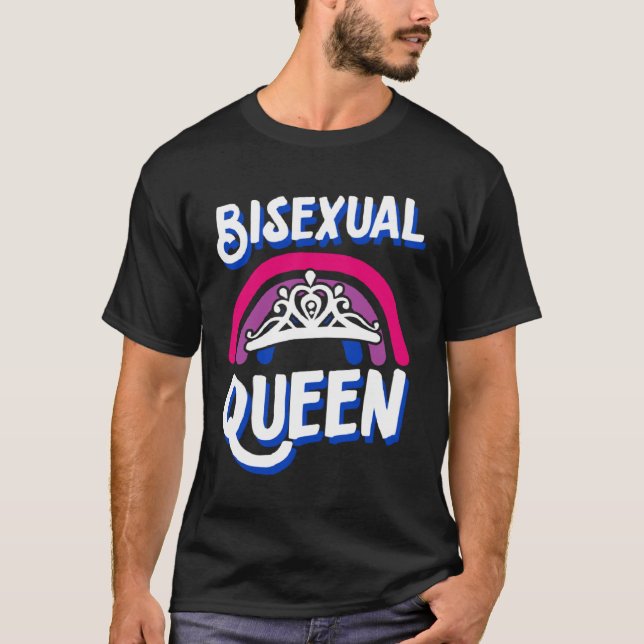 Bisexual Queen Minimalist Bisexual Pride Flag Rain T Shirt (Framsida)