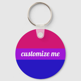 Bisexual Rainbow Flagga Monogram Nyckelring