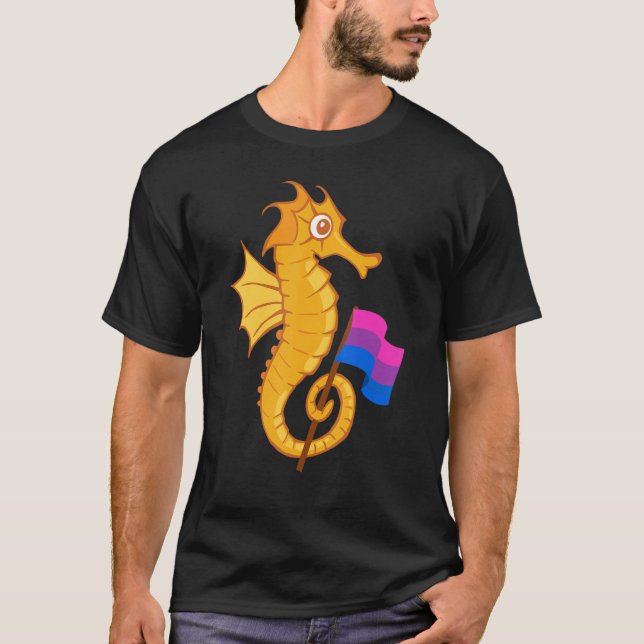 Bisexual Seahorse Bisexuality Bisexual Flagga Lgbt T Shirt (Framsida)
