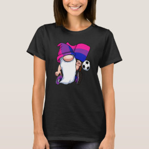 Bisexual Soccer-spelare Lgbt Q Cute Gnome Bi-Pride T Shirt