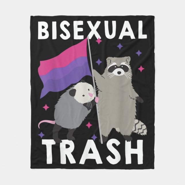 Bisexual Sopor Gay pride Rainbow LGBT Raccoon Fleecefilt (Framsidan)