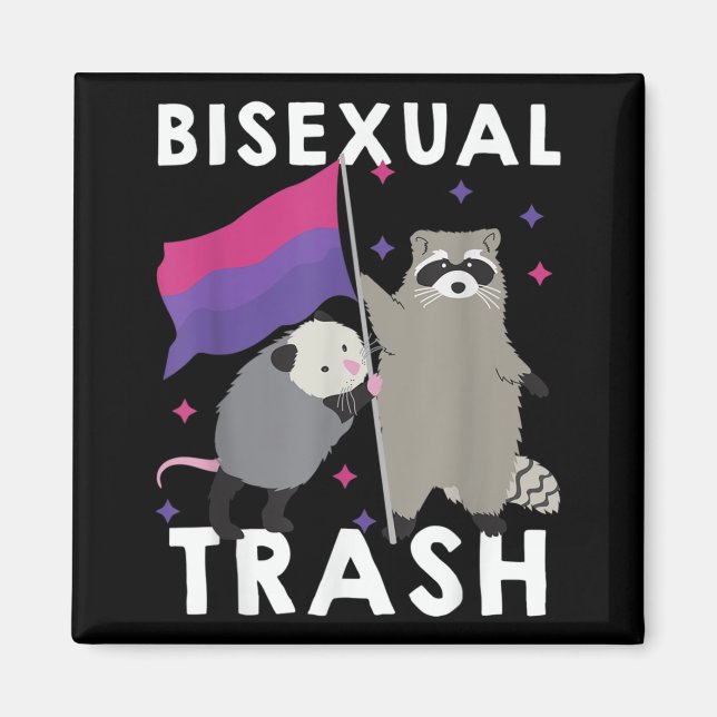 Bisexual Sopor Gay pride Rainbow LGBT Raccoon Magnet (Framsidan)