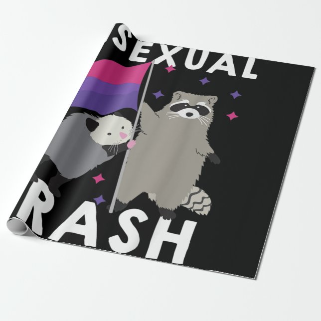 Bisexual Sopor Gay pride Rainbow LGBT Raccoon Presentpapper (Utrullad)