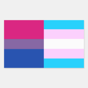Bisexual/trans-pride flaggor-dekal rektangulärt klistermärke