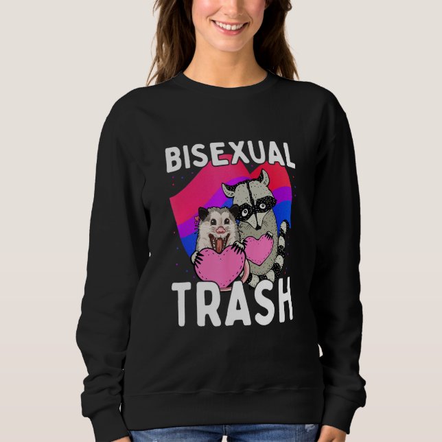 Bisexual Trash  Gay Pride Rainbow LGBT Raccoon Pos T Shirt (Framsida)