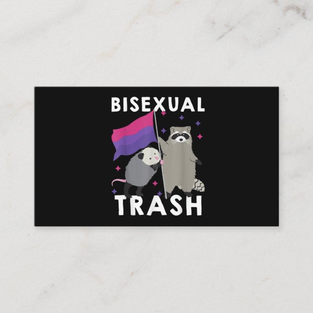 Bisexual Trash Gay Pride Rainbow LGBT Raccoon Visitkort (Framsida)