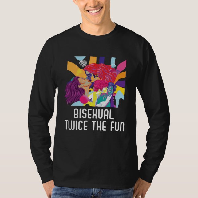 Bisexual Twice The Fun Rainbow Pride Bisexuality L T Shirt (Framsida)