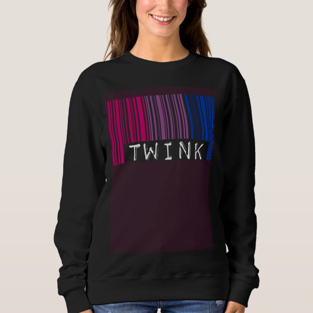 Bisexual Twink Barcode Bisexual Pride Flag Aesthet T Shirt (Framsida)