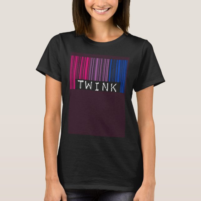 Bisexual Twink Barcode Bisexual Pride Flag Aesthet T Shirt (Framsida)