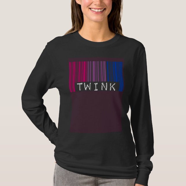 Bisexual Twink Barcode Bisexual Pride Flag Aesthet T Shirt (Framsida)