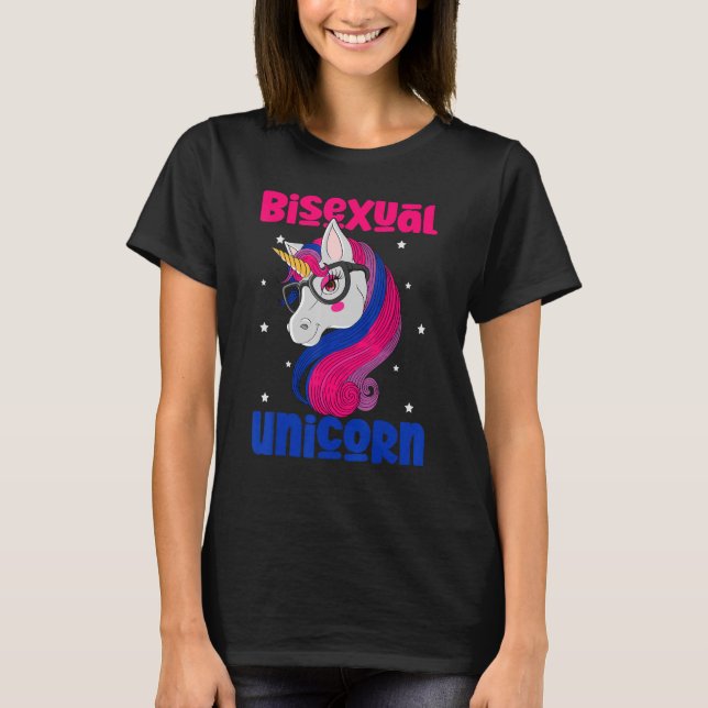 Bisexual Unicorn Bi Flagga Bisexuality Pride Lgbt  T Shirt (Framsida)
