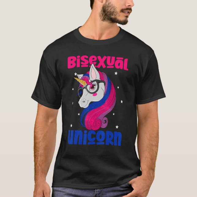Bisexual Unicorn Bi Flagga Bisexuality Pride Lgbt  T Shirt (Framsida)