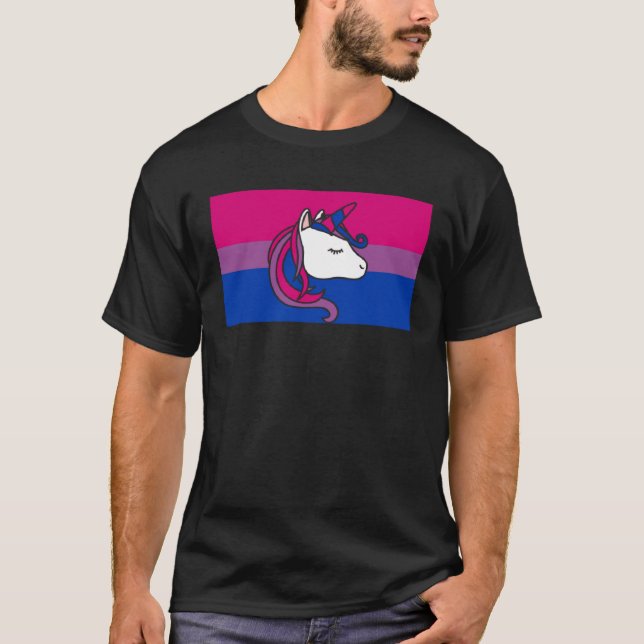Bisexual Unicorn Love Bisexual Pride Flag Aestheti T Shirt (Framsida)