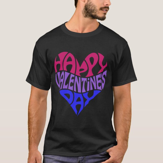 Bisexual Valentine Day Bi-Pridet HGBT Heart T Shirt (Framsida)