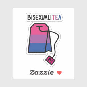 BisexualiTEA Bi Pridet Flagga Bisexual Tea Klistermärken