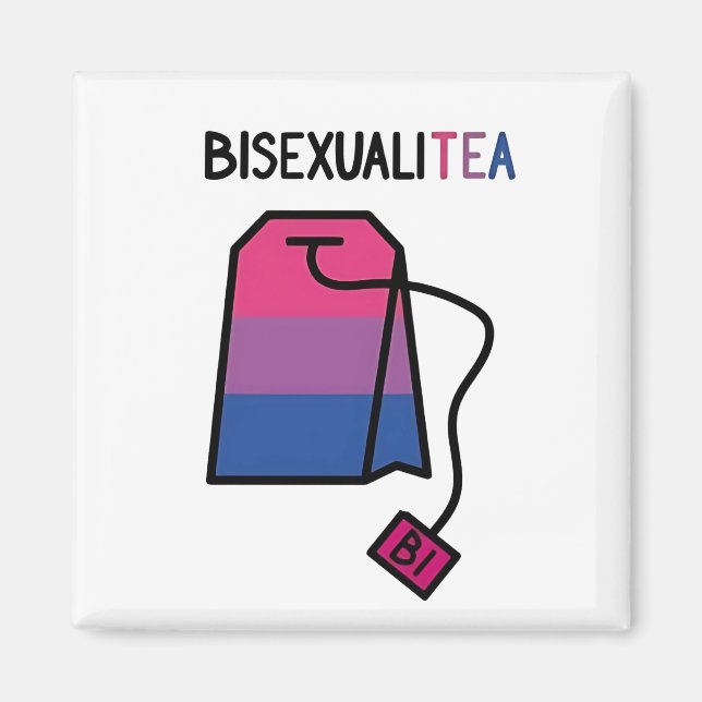 BisexualiTEA Bi Pridet Flagga Bisexual Tea Magnet (Framsidan)