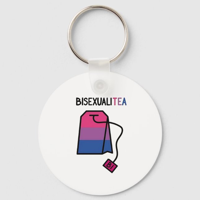 BisexualiTEA Bi Pridet Flagga Bisexual Tea Nyckelring (Framsida)