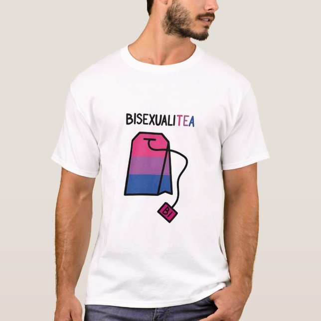 BisexualiTEA Bi Pridet Flagga Bisexual Tea T Shirt (Framsida)