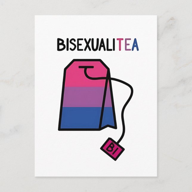 BisexualiTEA Bi Pridet Flagga Bisexual Tea Vykort (Framsida)