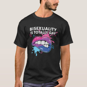 Bisexualitet är Pridet Totally Gay Bisexual Rainbo T Shirt