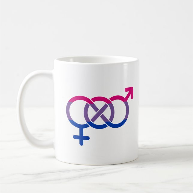 Bisexualitet könssymbol kaffemugg (Vänster)