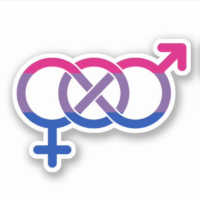 Bisexualitet könssymbol klistermärken (Framsida)