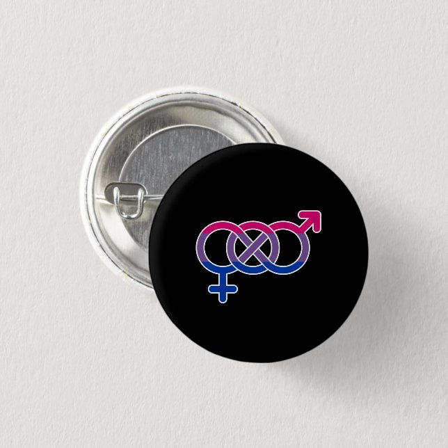 Bisexualitet könssymbol knapp (Framsida & baksida)