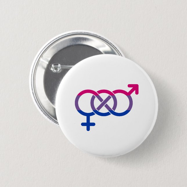 Bisexualitet könssymbol knapp (Framsida & baksida)