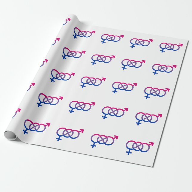 Bisexualitet könssymbol presentpapper (Utrullad)