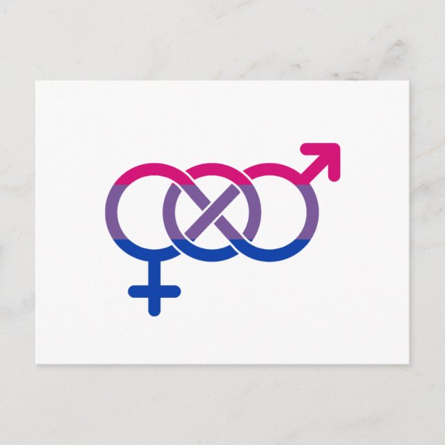 Bisexualitet könssymbol vykort (Framsida)